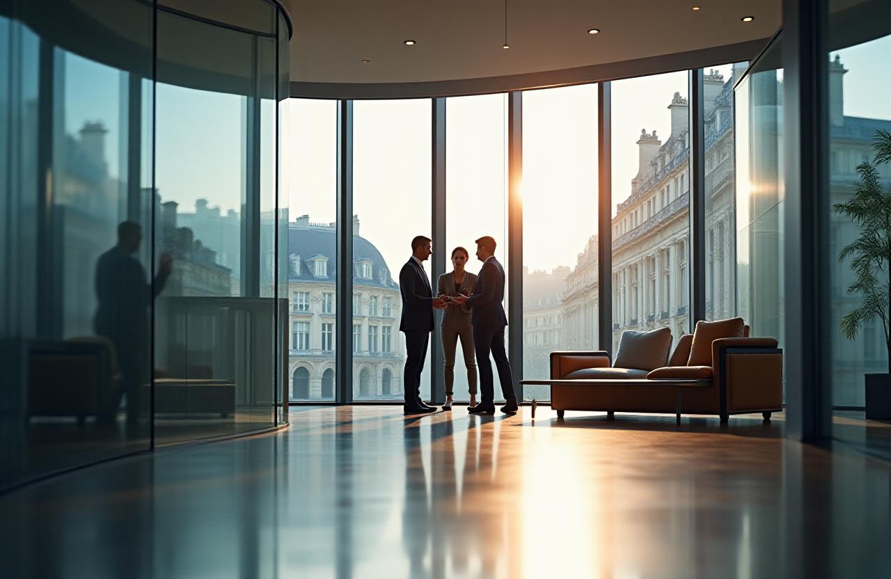 Consultants travaillant dans un bureau moderne à Paris